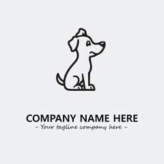 Dog illustration black and white for logo company vector image
