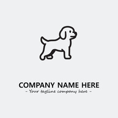 Dog illustration black and white for logo company vector image
