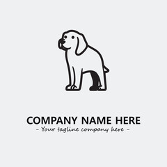 Obraz premium Dog illustration black and white for logo company vector image 