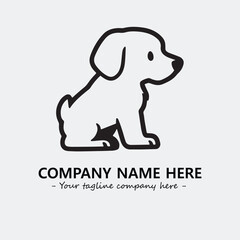 Dog illustration black and white for logo company vector image
