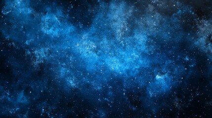 Naklejka premium Cosmic Nebula: A Deep Blue Starry Night Sky