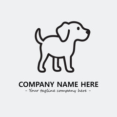 Dog illustration black and white for logo company vector image
