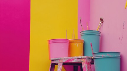 Painter applying primer to a wall before painting. Featuring painting preparation