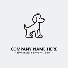 Dog illustration black and white for logo company vector image
