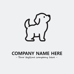 Dog illustration black and white for logo company vector image
