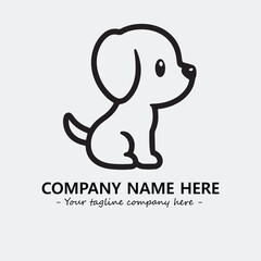 Dog illustration black and white for logo company vector image
