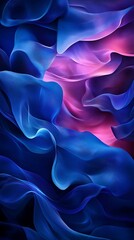 Vibrant abstract blue and purple waves creating depth and movement phone wallpaper

