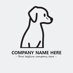 Dog illustration black and white for logo company vector image
