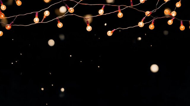 Festive lights animated overlay, transparent 4K video, alpha channel, ProRes 4444