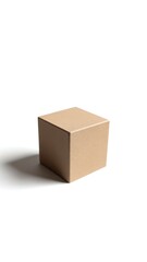 Fototapeta premium Isolated Cube Block on White Surface with Shadow for Simple Concepts
