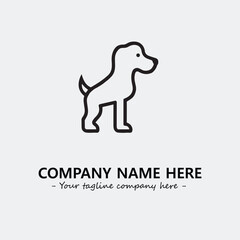 Dog illustration black and white for logo company vector image
