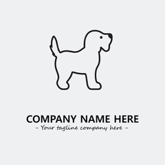 Dog illustration black and white for logo company vector image
