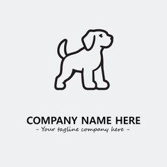 Obraz premium Dog illustration black and white for logo company vector image 