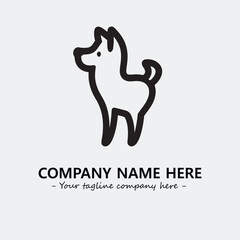 Fototapeta premium Dog illustration black and white for logo company vector image 