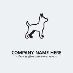Dog illustration black and white for logo company vector image
