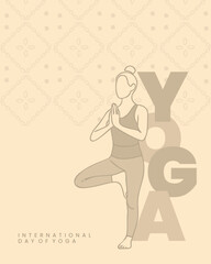 Yoga Day Creative Traditional Vector for Instagram Post
