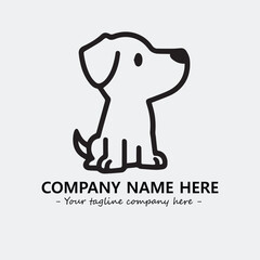 Dog illustration black and white for logo company vector image
