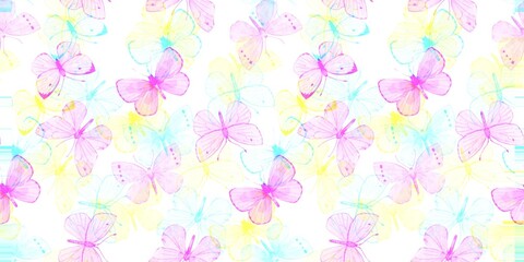 Delicate Butterfly Print Design in Pastel Colors