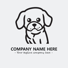 Dog illustration black and white for logo company vector image
