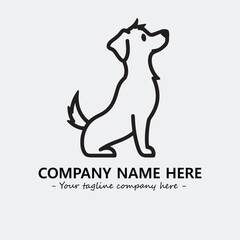 Dog illustration black and white for logo company vector image
