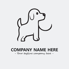 Dog illustration black and white for logo company vector image
