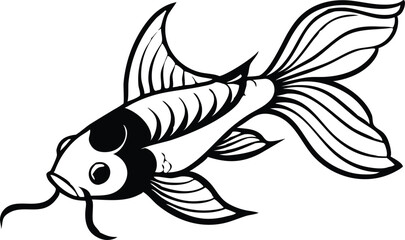 vector illustration of a cartoon koi fish
