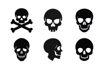 Skull  silhouette vector bundle  illustration