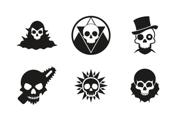 Skull  silhouette vector bundle  illustration