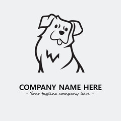 Dog illustration black and white for logo company vector image
