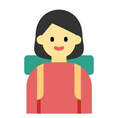 배낭을 맨 여행자 캐릭터 아이콘