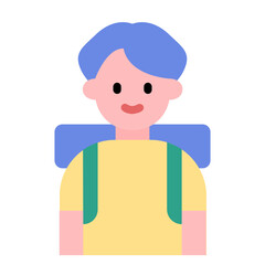 배낭을 맨 여행자 캐릭터 아이콘
