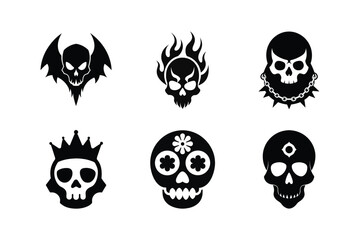 Skull  silhouette vector bundle  illustration