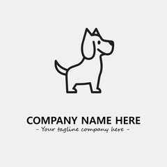 Dog illustration black and white for logo company vector image
