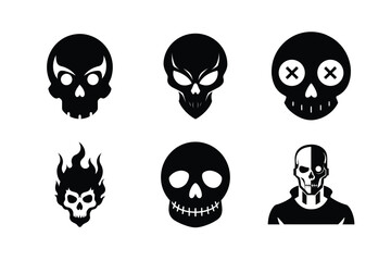 Skull  silhouette vector bundle  illustration