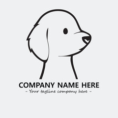 Dog illustration black and white for logo company vector image
