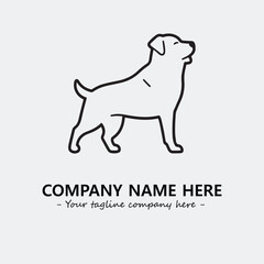 Dog illustration black and white for logo company vector image
