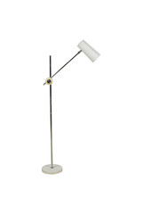 street lamp isolated on white  Lalia Home Decorative Swing Arm Floor Lamp with Clear Glass Cylindrical Shade, White