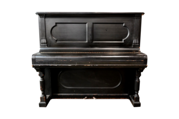 old piano isolated on white  Baby Grand Pianos