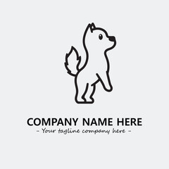 Dog illustration black and white for logo company vector image
