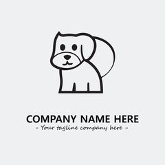 Dog illustration black and white for logo company vector image
