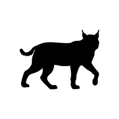 Fototapeta premium Lynx silhouette icon vector flat design.