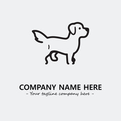 Dog illustration black and white for logo company vector image
