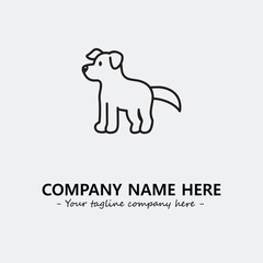 Dog illustration black and white for logo company vector image
