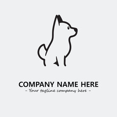 Dog illustration black and white for logo company vector image
