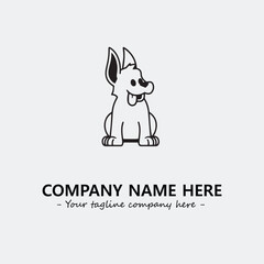 Dog illustration black and white for logo company vector image

