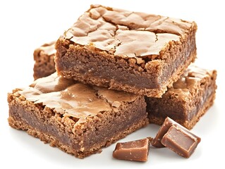 Delicious homemade chocolate brownies, rich and fudgy with a crackly top, perfect for dessert or snacking.