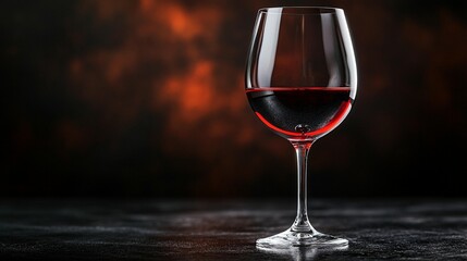 Naklejka premium Red Wine Glass on Dark Background