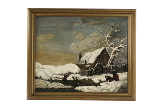 vintage photo frame Everett Woodson "covered Bridge" Oil On Canvas - Powered by Adobe