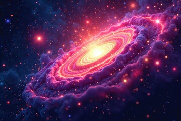 Abstract swirling nebula, cosmic dust and gas, pink, backdrop