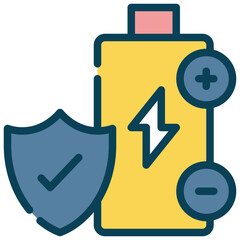 battery power charge protection shield filled outline icon